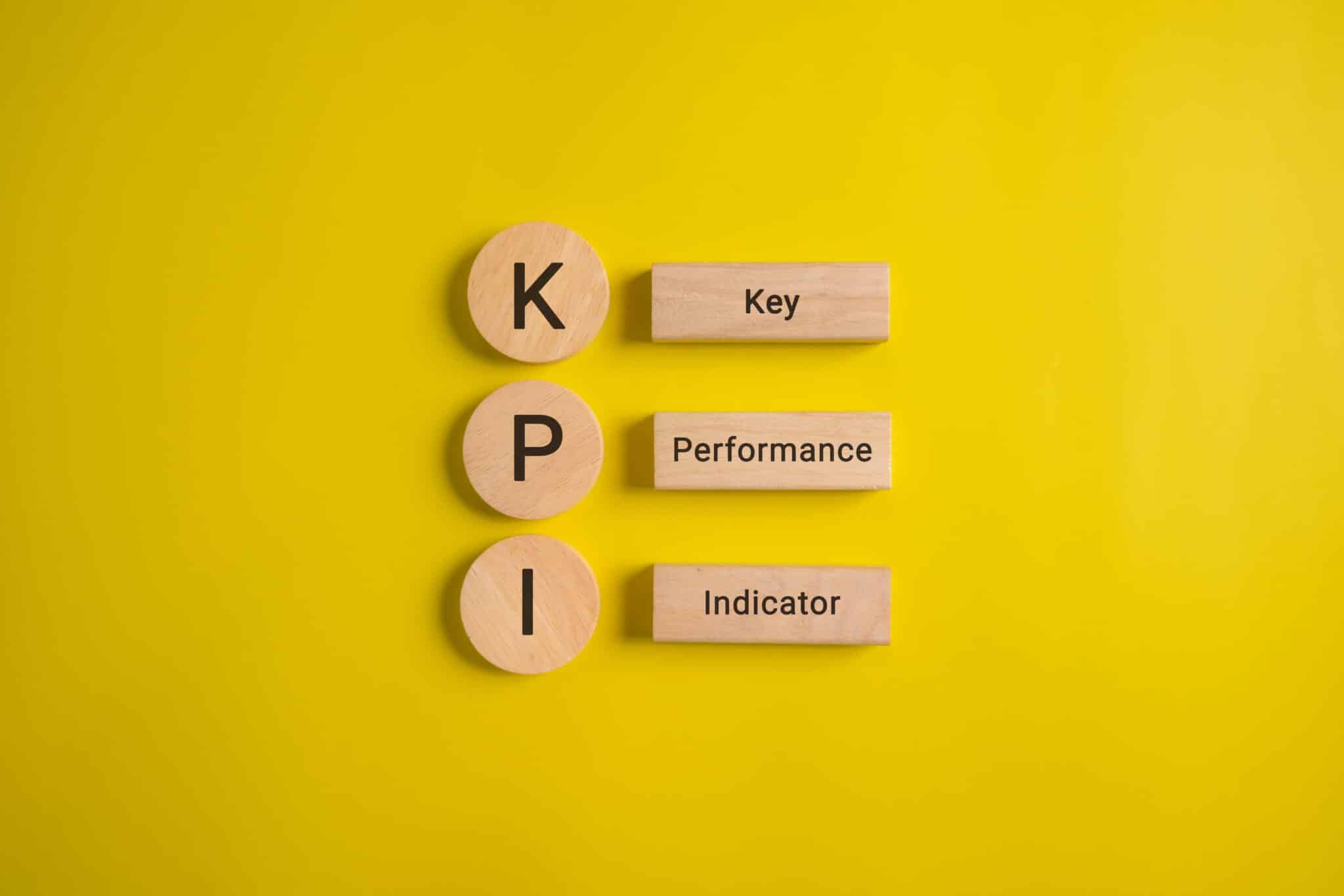 KPI on wooden cube Key Performance Indicator 